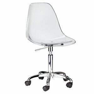 Rosdorf Park Davian Task Chair | Wayfair Chair Walmart, Clear Desk Chair, Clear Office Chair, Clear Chair, Indoor Chair Cushions, Bathroom Chair, Clear Desk, Mid Century Modern Office, Polywood Adirondack Chairs