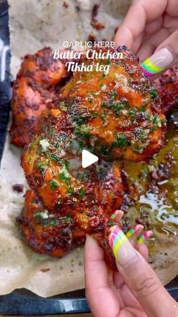 🍷🍴🍯 Nickoy Binning 🌽🍇🍒🍸 on Instagram: "GARLIC HERB BUTTER CHICKEN TIKKA CHICKEN  LEG, LEMON YELLOW RICE AND MINT SAUCE 🇮🇳🏆🤩😍💥🤤💃🏽🎯🔥🎉🚦💣. @ksnice_n_spice  Succulent Juicy an Explosion of flavours Garlic herb butter Chicken tikka, it is shockingly quick and easy to make as well. Chicken tikka is bursting with bold, smoky, and as-spicy-as-you-want-it flavors, super juicy, and is going straight to the “favorite” file.  It makes a fabulous easy weeknight meal that can go directly on the grill once marinated or is tasty enough for prep ahead entertaining. Used @walkerswood green seasoning which added that extra flavour 🔥🔥🔥. . . DM FOR MORE INFO TO GET MY DAILY RECIPES. Comes with the lemon yellow rice recipe and mint sauce. . . #tandoorichicken #indianfood #chicken #food #l Garlic Herb Butter Chicken, Spicy Butter Chicken, Herb Butter Chicken, Butter Chicken Spices, Tikka Chicken, Chicken Tikka Recipe, Yellow Rice Recipe, Green Seasoning, Yellow Rice Recipes