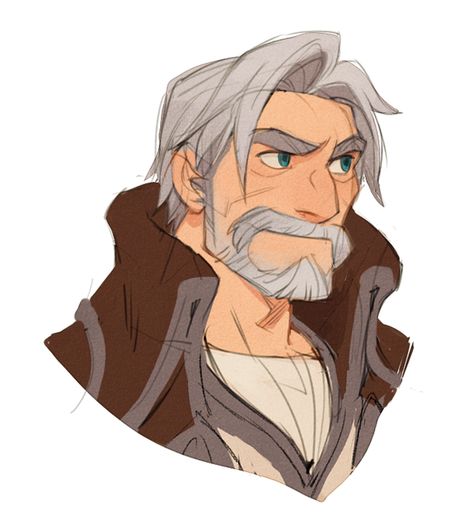 Dnd Character Design Male, Beard Drawing, Man Character, Character Design Male, Character Design References, Illustration Character Design, Character Creation, Dnd Characters, Grey Hair