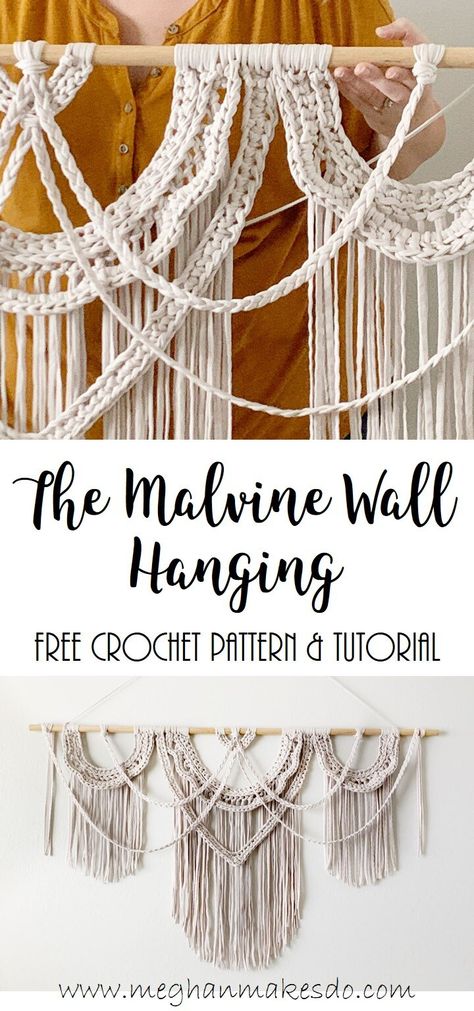 Diy Crochet Wall Hanging, Corak Krusye, Crochet Wall Hanging, Crochet Wall Art, Crochet Wall Hangings, Crochet Home Decor, Wall Hanging Diy, Stitch Crochet, Decor Hanging