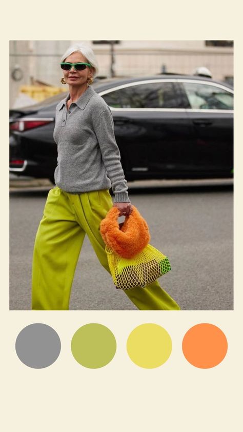 Green Color Scheme Outfit, Chartreuse Skirt Outfit, Chartreuse Color Palette Colour Schemes, Lime Trousers Outfit, Chartreuse Sweater Outfit, Chartreuse Pants Outfit, Chartreuse Outfit, Lime Green Outfits, Lime Green Pants