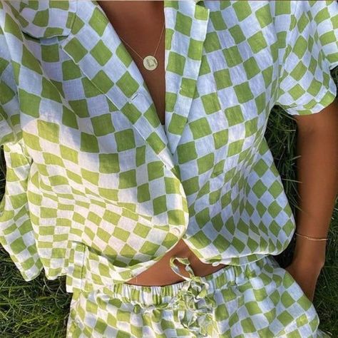 Green Checkered Shirt, Lounge Wear Shorts, Lounge Wear Summer, Green Two Piece, Summer Plaid, Stripe Long Sleeve, Women Shorts, Checkered Shirt, Striped Long Sleeve Shirt