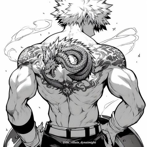 Dragon Bakugou, Bakugo Tattoo, Bakugo Hot, Mha Men, Hero Fanart, Yagami Yato, Bakugo Katsuki Fanart, Katsuki Fanart, Killer Bunny