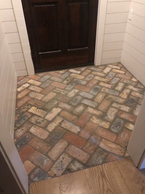 Chicago Brick, Mudroom Flooring, Brick Floor, Reclaimed Brick, Laundry Room, Tuscany, Tile Floor, Sweet Home, House Design