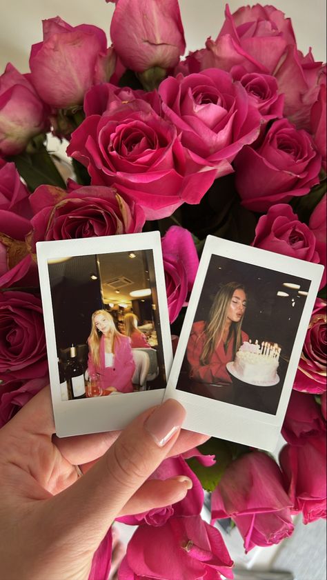 Birthday Photoshoot Ideas Polaroid, Polaroid Birthday Pictures, Valentines Polaroid, Birthday Polaroid Pictures, Galentines Photoshoot Ideas, Polaroid Birthday, 23 Aesthetic, Pink Polaroid, Aesthetic Polaroid