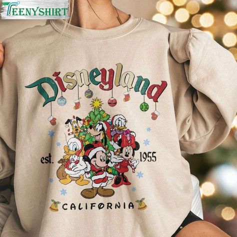 Unique Disney Gifts, Disney Gifts For Adults, Disneyland Family Shirts, Mickey And Friends Christmas, Disneyland Sweatshirt, Disneyland Vintage, Mickey Sweatshirt, Disneyland Christmas, Disneyland Shirts