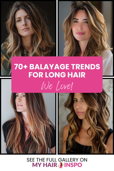 This pin features 70+ stunning balayage trends for long hair displayed in 4 eye-catching images. Perfect for providing inspiration for your next hair makeover, showcasing a range of thrilling color options from subtle highlights to striking contemporary styles. Trendy Balayage, Cool Blonde Highlights, Balayage Techniques, Balayage Styles, Natural Looking Highlights, Balayage Long Hair, Soft Balayage, Balayage Ideas, Ideas For Long Hair