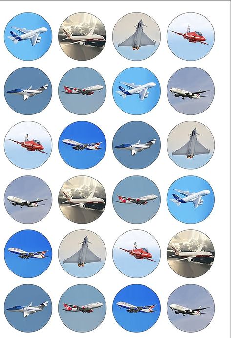 24 Precut Aeroplane Plane Jet Themed Edible Wafer Paper Cake Toppers Decorations - 8 Different Planes : Amazon.co.uk: Grocery Jet Plane Cake, Plane Cake, Paper Aeroplane, Edible Wafer Paper, Wafer Paper Cake, Decorator Icing, Cupcake Picks, Wafer Paper, Games For Toddlers