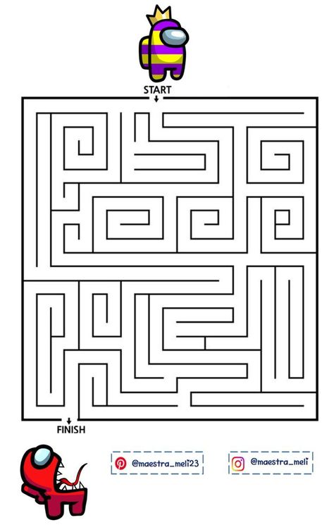 LABERINTO AMONG US Among Us Worksheet, Maze For Kids Worksheets, Among Us Activities, Maze Printable, Mazes For Kids Printable, Social Work Humor, Maze Worksheet, Fish Coloring Page, Mazes For Kids