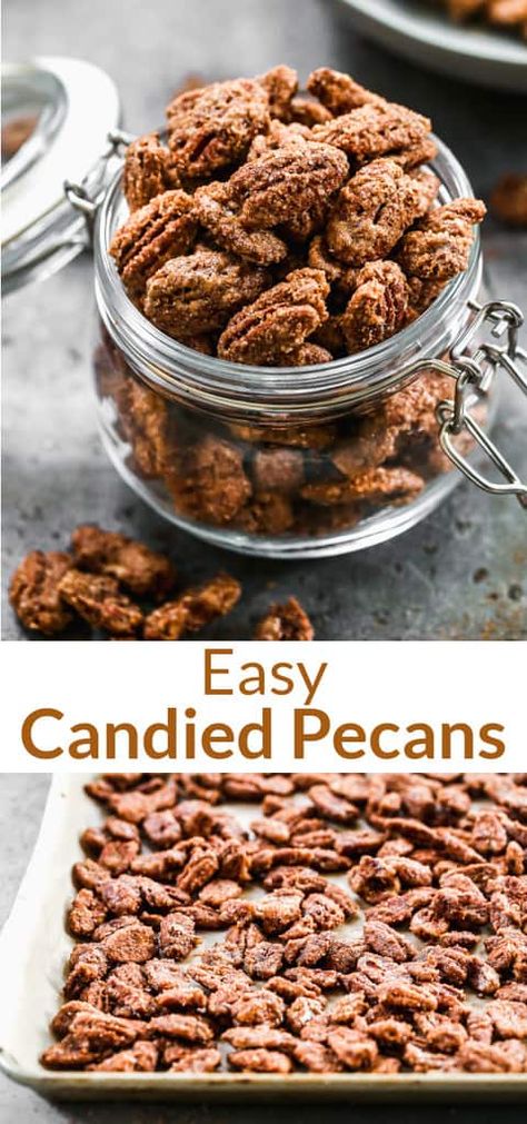 Pioneer Woman Candied Pecans, Candied Pecans In Mason Jars, Candied Pecans Brown Sugar, Caramelized Pecans Recipe, Spiced Pecans Recipe Holidays, Sugared Pecans In Oven, Buccees Pecans, German Roasted Pecans, Candied Pecans Easy Oven