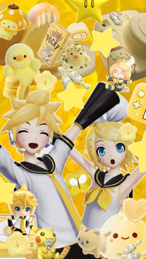 rin and len collage Rin And Len Wallpaper, Len Wallpaper, Rin And Len, Collage