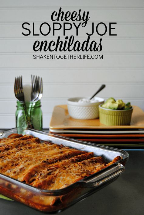 Sloppy Joe Enchiladas, Cheesy Sloppy Joes, Enchiladas Beef, Enchiladas Easy, Weeknight Meal Ideas, Culinary Cooking, Favorite Dinner, Beef Enchiladas, Sloppy Joe