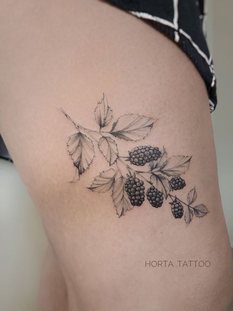 Mulberry Tattoo Black And White, Mulberry Branch Tattoo, Blackberry Plant Tattoo, Blackberry Tattoo Design, Mulberry Tree Tattoo, Berry Vine Tattoo, Blackberry Tattoo Small, Raspberry Vine Tattoo, Blackberry Tattoos