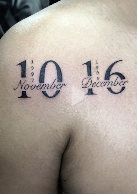 Birthday Date Tattoo Ideas, Birthday Date Tattoos, Datum Tattoo, Baby Tattoo Designs, Couple Tattoos Unique, Birthday Tattoo, Date Tattoos, Mom Tattoo Designs, Tasteful Tattoos