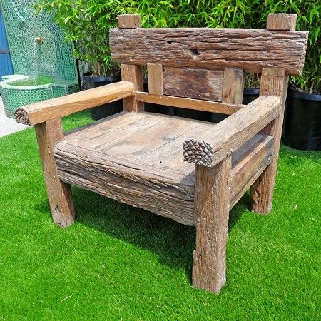 Driftwood Furniture Patio, Reclaimed Wood Chair, Driftwood Furniture, Wood Chair Design, Wooden Plane, Chair Design Wooden, Wood Toys Plans, Barn Wood Projects, Wooden Toys Plans