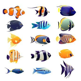 Conjunto de peces de color océano, anima... | Premium Vector #Freepik #vector #agua #dibujos-animados #mar #pescado Fish Drawings, Premium Vector, Jesus, Fish, Collage, Drawings, Pins, Color