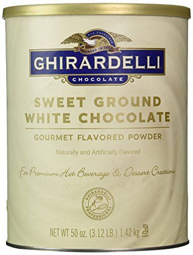 Ghirardelli Sweet Ground White Chocolate Flavor Powder, 3.12 lbs. - http://bestchocolateshop.com/ghirardelli-sweet-ground-white-chocolate-flavor-powder-3-12-lbs/ Chocolate Powder Recipes, Iced White Mocha, Hot Desserts, White Chocolate Mocha, White Hot Chocolate, Ghirardelli Chocolate, Chocolate Powder, Hot Cocoa Mixes, Hot Chocolate Bars