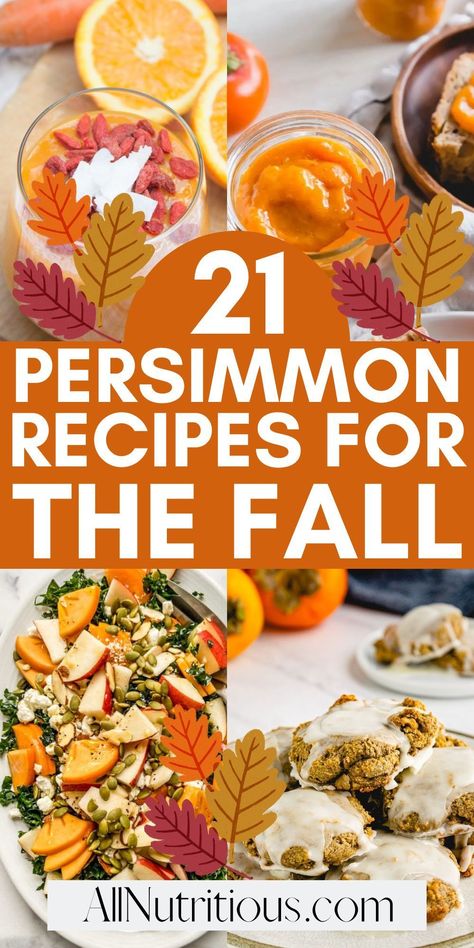 Unleash your inner chef by discovering ways to use persimmon. From refreshing cocktail ideas to healthy salad ideas, and decadent desserts to make. Explore a new realm of food and drink, blending tradition and innovation. Savory Persimmon Recipes, Persimmon Recipe Ideas, Persimmon Pulp Recipes, Persimmon Puree Recipes, Recipes For Persimmons, What To Make With Persimmons, How To Use Persimmons, How To Eat Persimmons, Dried Persimmon Recipes