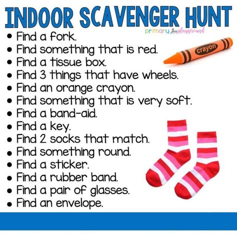 Indoor Scavenger Hunt, Kids Activities At Home, Scavenger Hunt For Kids, Scavenger Hunts, Indoor Activities For Kids, Home Activities, Home Learning, Online Teaching, Preschool Learning