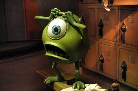 Baby Mike Wazowski, Getting Rejected, Monsters Inc University, Pixar Characters, Mike Wazowski, Monster University, Roblox Memes, Pixar Movies, Cartoon Memes