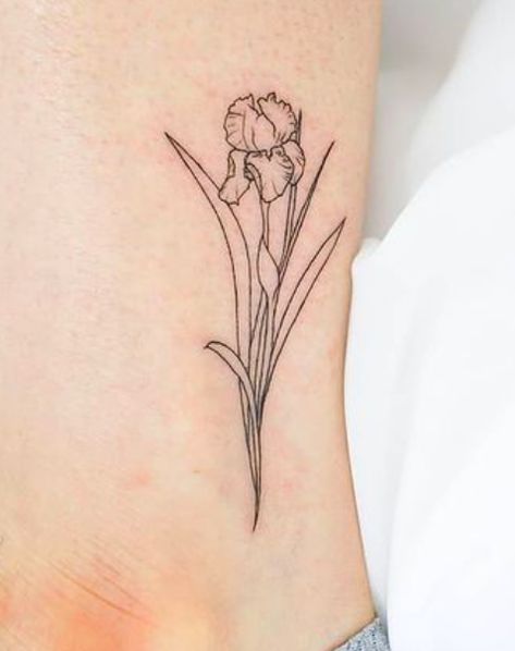 Iris Line Drawing, Tattoos Manifestation, Iris Tattoo Design, Jamie Tattoo, Iris Flower Tattoo, Line Drawing Tattoos, Artsy Tattoos, Flamingo Tattoo, Iris Tattoo