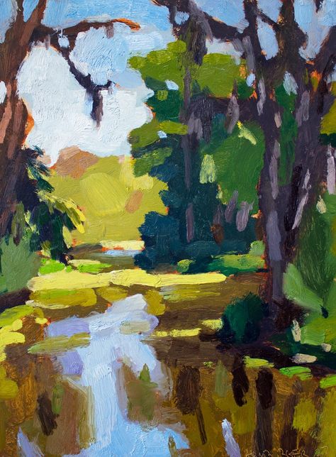 Alla Prima Landscape, Trees Abstract Painting, Hester Berry, Richard Claremont, Eckerd College, Loose Painting, Art Centers, Modern Landscape Painting, Just Go For It