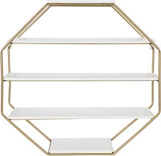 Amazon.com: Fancy Shelving unit Octagon Shelves, White Hanging Shelves, Wall Decor Amazon, Gold Room Decor, Metal Floating Shelves, Glass Wall Shelves, Gold Rooms, Corner Wall Shelves, Metal Wall Shelves