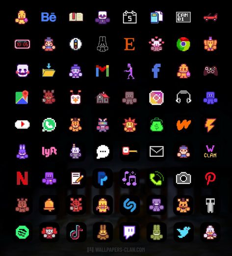 FREE FNaF App Icons 🎮🐻 - Five Nights at Freddy's iPhone Icons Fnaf Icons For Apps, Fnaf App Icon, Tiktok App Icon, Fnaf Icon, All Apps Icon, Iphone Wallpaper Stars, Tiktok App, Arte Monster High, Galaxy Smartphone