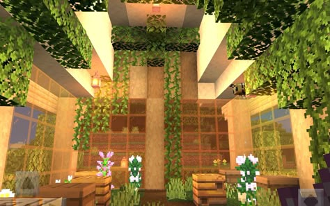 cottagecore bee hive #minecraft Bee Garden Minecraft, Minecraft Bee Hive Build, Bee Hive Minecraft, Minecraft Origins, Minecraft Build House, Minecraft Greenhouse, Garden Minecraft, Minecraft Bee, Cottage Village