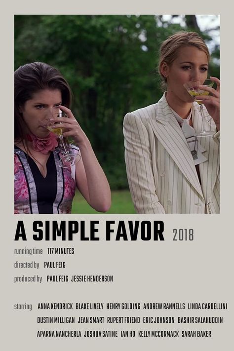 A Simple Favor Poster, A Simple Favor Aesthetic, A Simple Favor Movie, Simple Favor Movie, A Simple Favour, A Simple Favor, Simple Favor, Physical Media, Movies To Watch Teenagers