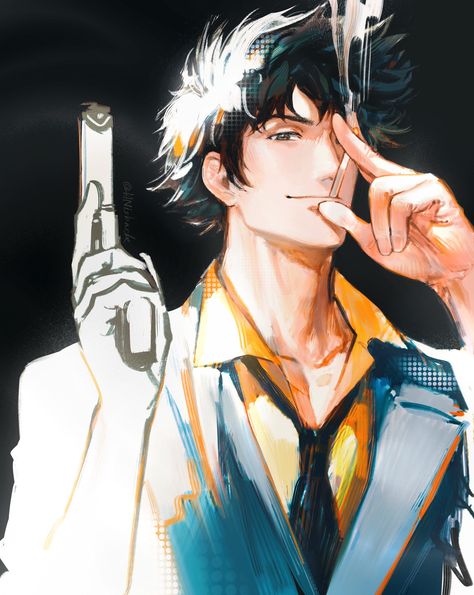 Spike Cowboy Bebop Fanart, Cowboy Bebop Fanart, Cowboy Bebop Manga, Cowboy Bebop Wallpapers, Cowboy Bebop Anime, Fan Art Anime, See You Space Cowboy, Space Icons, Space Man