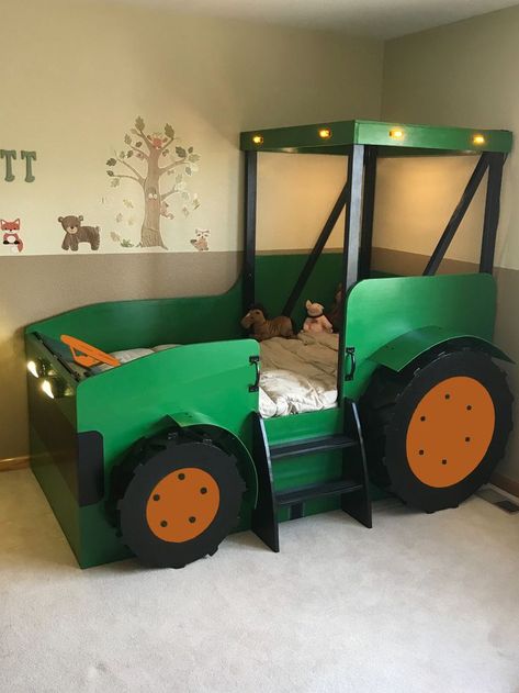 Tractor Bed Plans (pdf format), Create a Farm Themed Bedroom for your Child, Perfect for the DIY Woodworking Enthusiast Easy to follow plans available at my website. A project you can build so your little one can transition to a big-kid bed they will love to sleep in! So get started today and make this a fun family project!