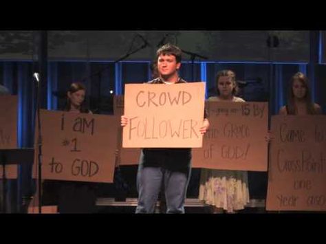 CrossPoint Community Church NextGen service highlight.  Youth wrote before and after testimonies on cardboard and showed them during a Sunday morning worship service before the sermon.  This was powerful and moving.  The music is Sheila Marshall singing "How He Loves Us." Cardboard Testimonies, Christian Skits, Sunday Morning Worship, Morning Worship, Teen Ministry, Youth Lessons, He Loves Us, Kids Sunday School Lessons, Youth Group Activities