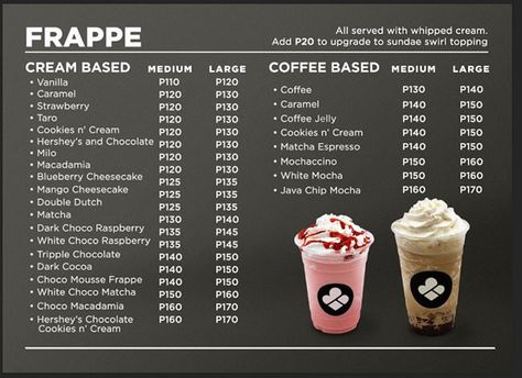 Drinks Menu Board, Milk Tea Menu, Price List Design, Coffee Jelly, Menu List, Event Menu, Caramel Coffee, List Design, Cookies N Cream Cookies