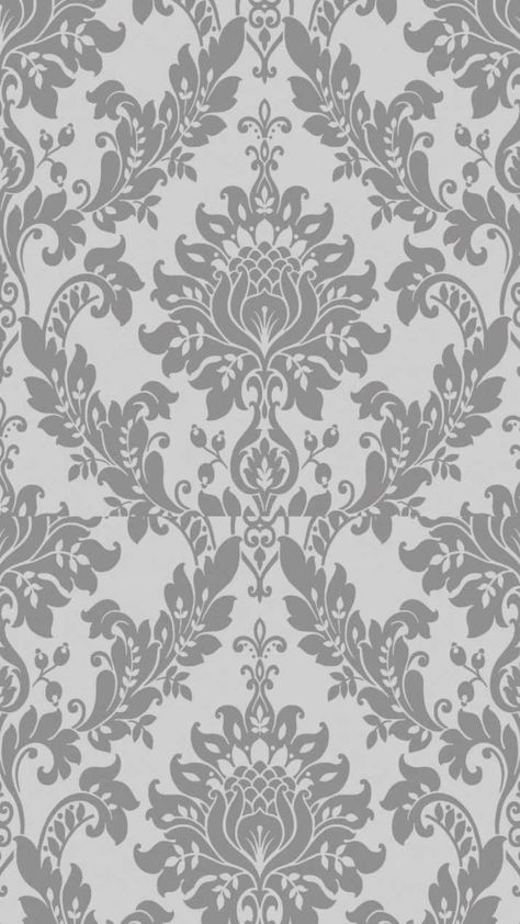 Grey Damask Wallpaper, Grey And Gold Wallpaper, Grey Floral Wallpaper, Damask Patterns, Fern Wallpaper, Tiles Wallpaper, Damask Design, Floral Pattern Wallpaper, Charcoal Wallpaper