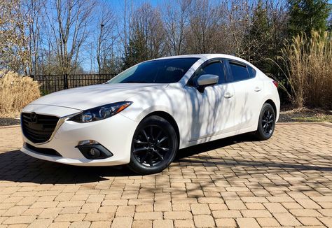 🖤 2015 Mazda 3 white with black 🖤 Mazda 3 White, Mazda 3 Accessories, Mazda 3 Black, White Mazda, Mazda 3 Hatch, Mazda Hatchback, Mazda3 Sedan, Mazda 3 Gt, Mazda 3 Sedan