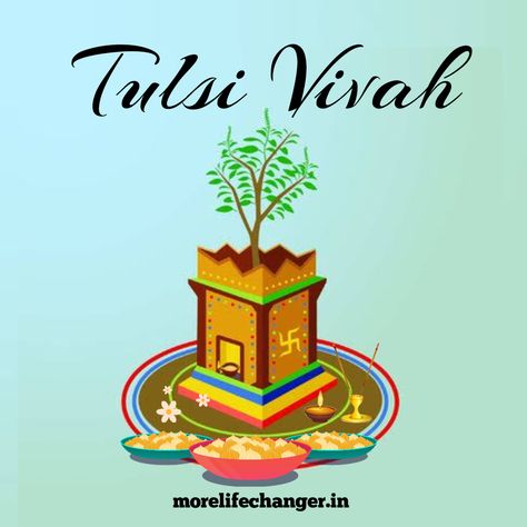 Tulsi Vivah Thriving Quotes, Tulsi Vivah, Sacred Marriage, Tulsi Plant, Looking For Quotes, Hindu Calendar, Sacred Threads, Divine Grace, Holy Basil