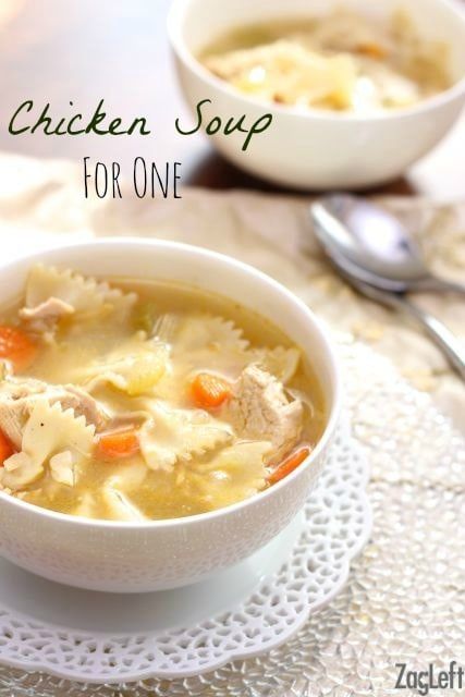 Chicken Soup | One Dish Kitchen Soup For One, Best Chicken Soup Recipe, Single Serve Meals, Recipe For 1, Dinner For One, Single Serving Recipes, Salad Pasta, Chicken Noodle Soup Homemade, Paleo Dinner