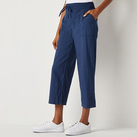 Casual clothing just got more fashionable with the Liz Claiborne women�s wide-leg, pull-on pants. Choose from solid pants in bright colors or opt for a striped one, you will look smart and stylish in all of them. These loose-fit pull-on pants are perfect for a laid-back look when you are going out for breakfast. Pair them with a short-sleeve shirt or T-shirt and shoes.Front Style: Flat FrontClosure Type: Drawstring, Full ElasticFit: Loose FitPockets: 2 Front Slip PocketsRise: Mid RiseFiber Conte Liz Claiborne Clothing, Pants Blue, Casual Clothing, Pull On Pants, Liz Claiborne, Short Sleeve Shirt, Bright Colors, Sleeve Shirt, Mid Rise