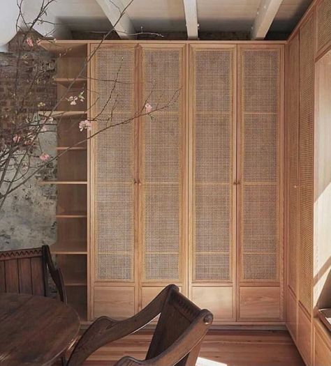 Wabi Sabi Closet, Caned Furniture, Wabi Sabi Furniture, Southwest Modern, Jeremiah Brent, Interior Design Help, Furniture Interior Design, Build A Closet, Modern Organic