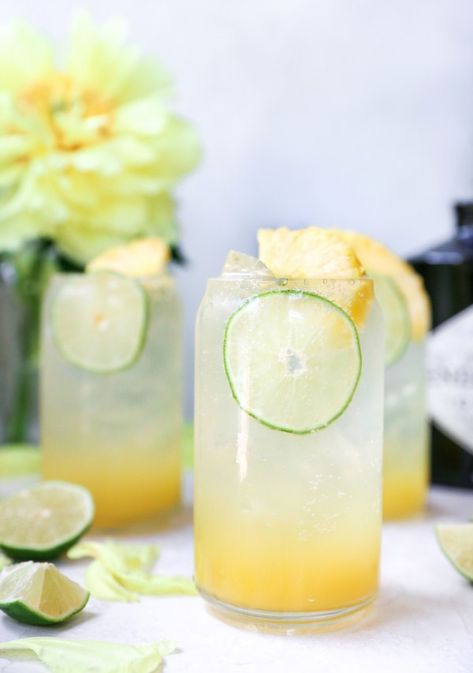 Pineapple Gin, Best Gin And Tonic, Chocolate Drink Recipes, Gin Drink Recipes, Bar Pics, Cocktail Gin, Gin Sour, Citrus Cocktails, Pineapple Cocktail