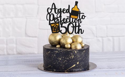 Amazon.com: Aged To Perfection 50th Birthday Cake Topper - Wine 50th Birthday Black Glitter Cake Topper - Vintage 1972 Happy 50th Birthday Party Cake Decoration : Grocery & Gourmet Food Aged To Perfection 50th Birthday Cake, 50 Birthday Cake For Men Turning 50, Aged To Perfection Cake Topper, Aged To Perfection Cake, Black Glitter Cake, Happy 50th Birthday Cake, Manly Party Decorations, 50th Birthday Cake Toppers, Charleston Gardens