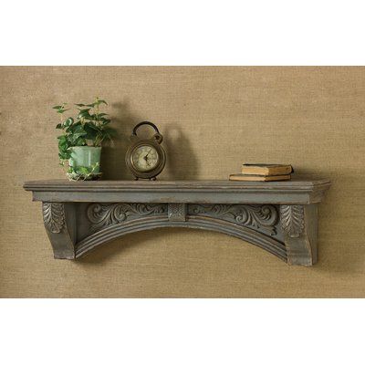 Shelf wayfair Vintage Mantle, Accent Shelf, Fireplace Mantel Surrounds, Fireplace Mantel Shelf, Mantel Surround, Fireplace Shelves, Decorative Shelving, Wood Fireplace Mantel, Mantle Shelf