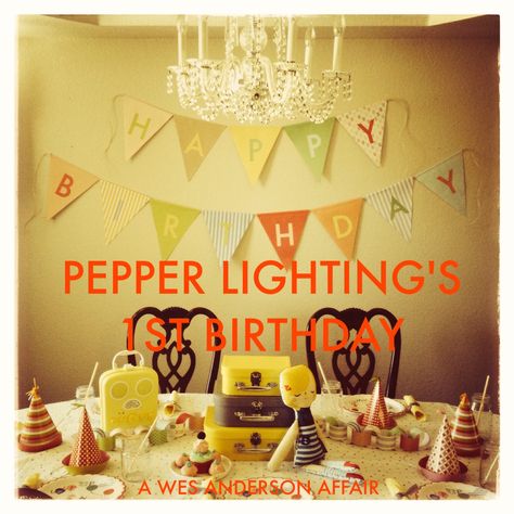 A Wes Anderson-inspired first birthday theme for our daughter's first birthday. Wes Anderson Party Ideas, Wes Anderson Themed Party, Wes Anderson Cake, Wes Anderson Birthday Party, Wes Anderson Birthday, Wes Anderson Party, Bday Aesthetic, Best Birthday Surprises, First Birthday Theme