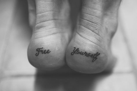 Heel Tattoo, Heels Tattoo, Smaller Tattoos, Heel Tattoos, Small Tattoo Placement, Free Yourself, Custom Tattoo Design, Dark Tattoo, Foot Tattoo