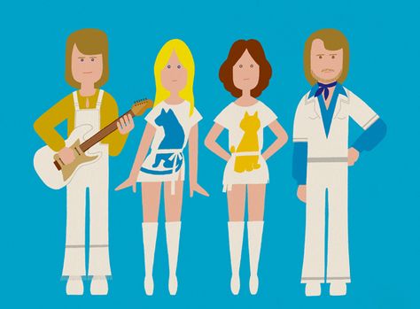 ABBA (2018) – Mika Ohmori Illustration Abba Illustration, Preppy Stickers, Wild Animals Pictures, Wacom Cintiq, Toy Art, Textile Designs, Mia 3, Roller Derby, Dancing Queen