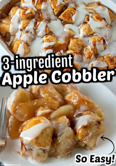 Cinnamon Roll Apple Bake, Cobbler Apple, Easy Apple Cobbler, Apple Cobbler Easy, Apple Pie Cinnamon Rolls, Apple Bake, Cobbler Recipes Easy, Apple Cobbler Recipe, Cobbler Easy