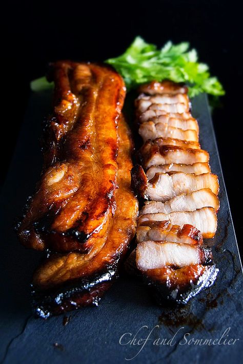 Chef and Sommelier: Homemade Pork Belly Char Siew Char Siu Pork Recipe, Roast Pork Belly, Char Siew, Chinese Bbq Pork, Asian Pork, Meat Diet, Pork Belly Recipes, Char Siu, Roast Pork