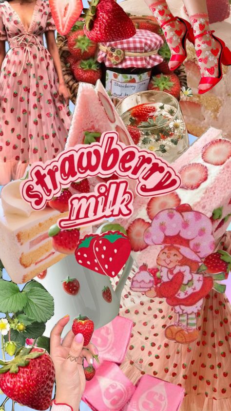 #vintage #strawberry #aesthetic #moodboard Strawberry Mood Board, Café Aesthetic, Strawberry Aesthetic, Vintage Strawberry, Aesthetic Moodboard, Strawberry Milk, Light Academia, Strawberries, Mood Board