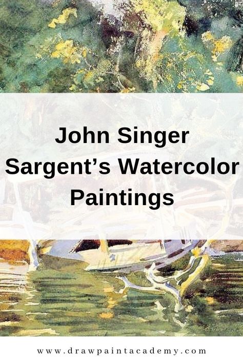 Sergent Paintings, John Singer Sargent Watercolors Watercolour, John Singer Sargent Art, Abstract Landscape Painting Watercolor, Famous Watercolor Paintings, John Singer Sargent Paintings, Watercolor Croquis, Sargent Watercolor, Sargent Paintings